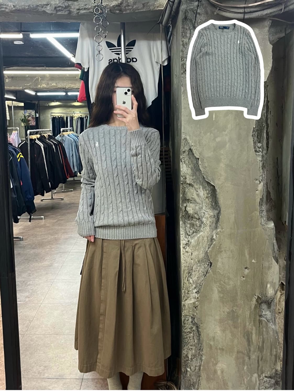 폴로 랄프로렌 꽈배기 니트 그레이 M #csz2544 상품이미지1