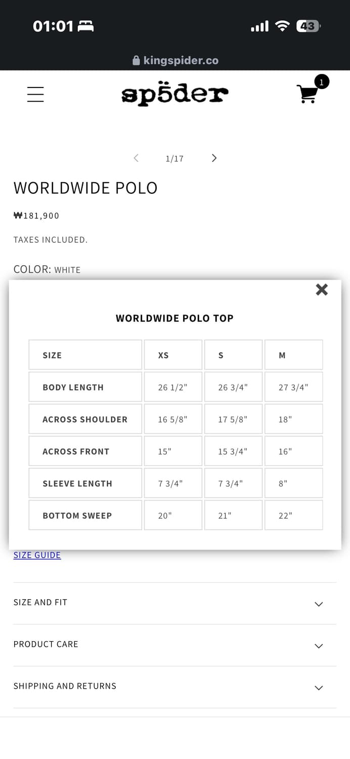 SP5DER WORLDWIDE POLO / White 상품이미지5