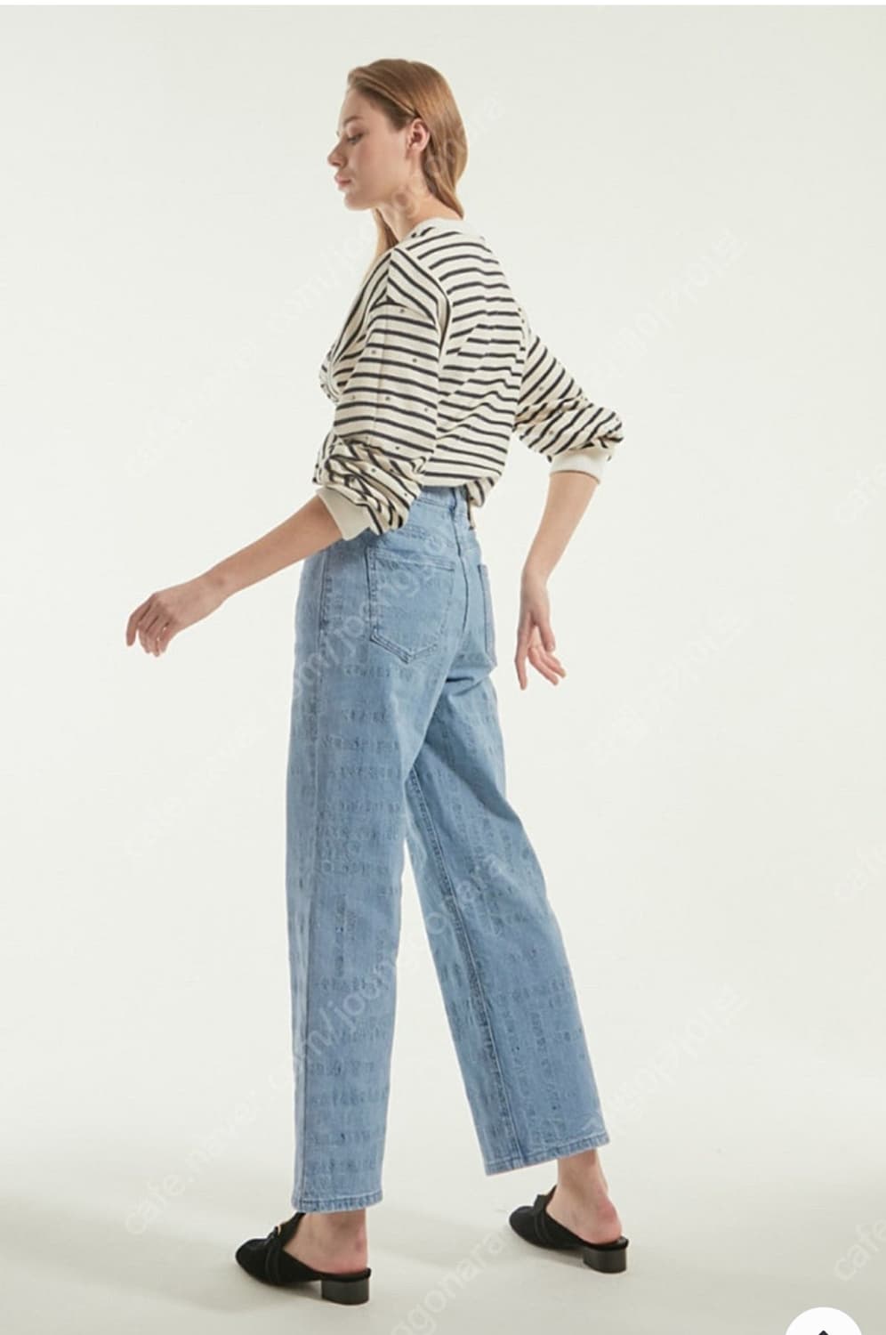 랑방 595000원 자수로고 와이드데님 패츠 상품이미지2