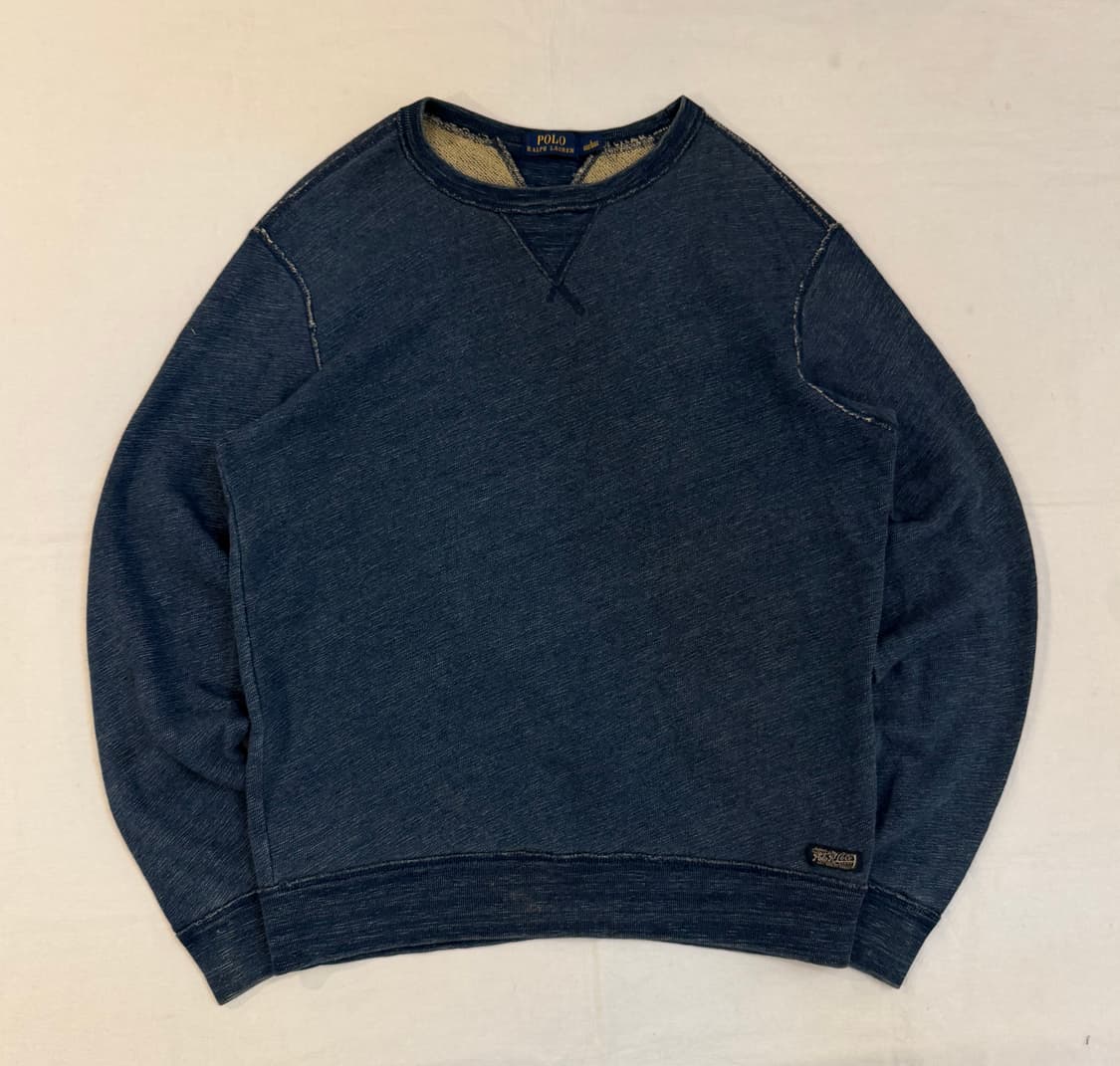 폴로 랄프로렌 인디고 워싱 프렌치 테리 스웻셔츠 맨투맨 블루 상품이미지1
