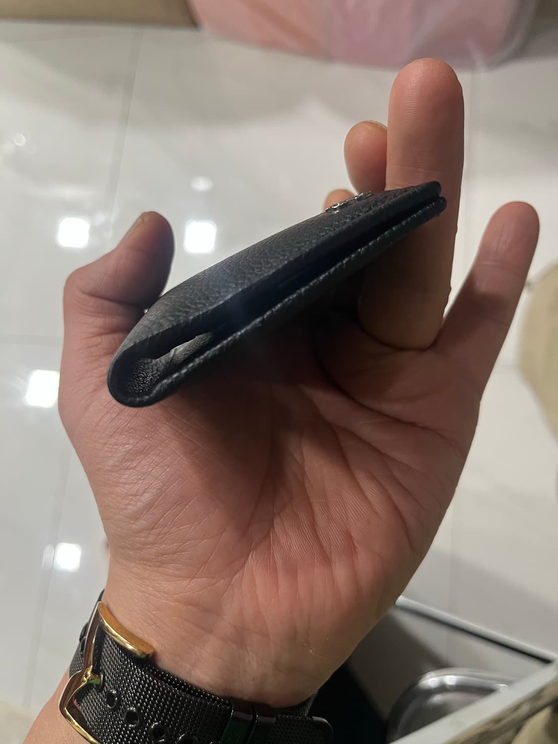 샤넬 블랙 레더 미니 CC 로고 카드홀더 지갑aa51123 상품이미지2