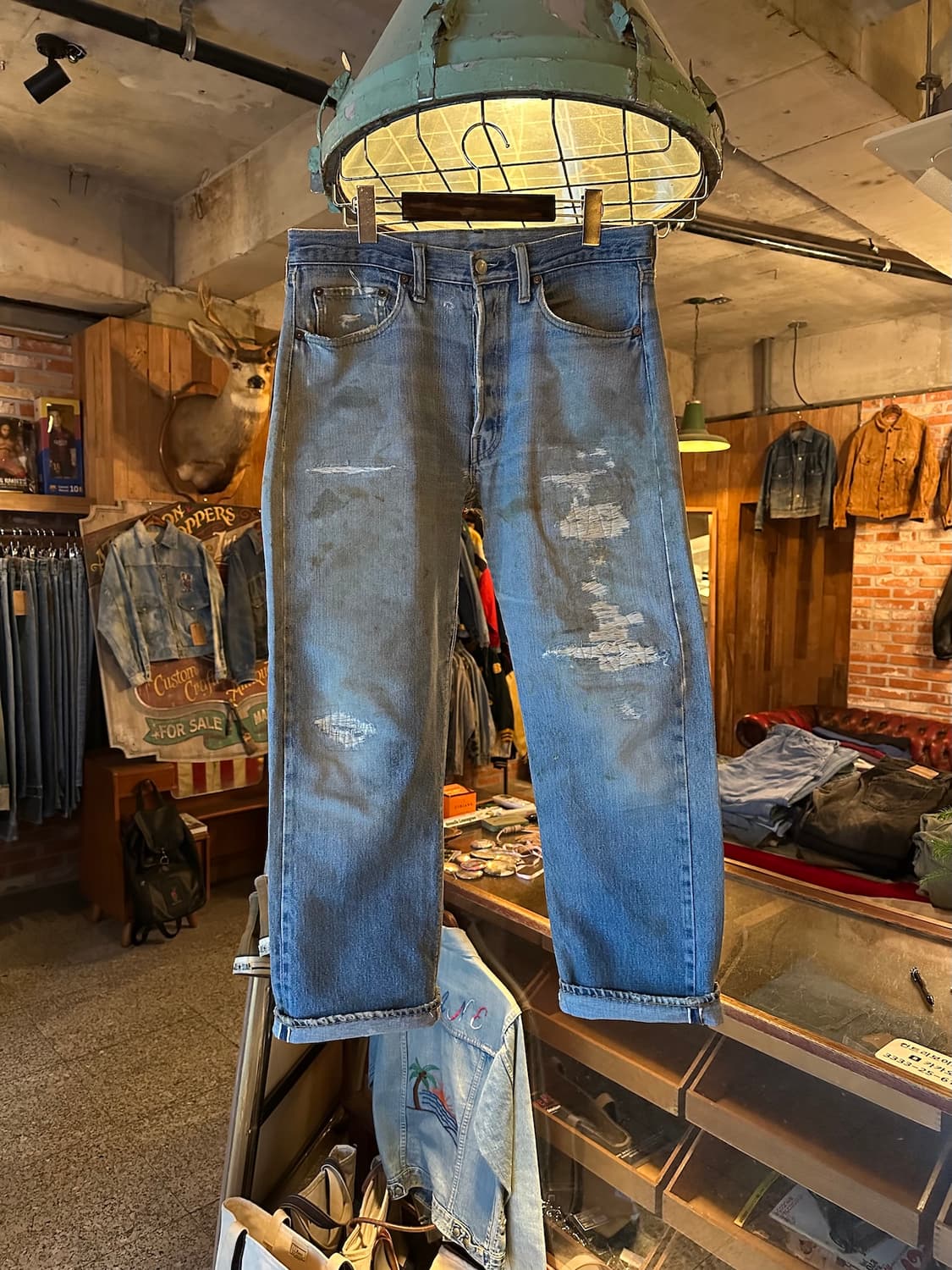 70s USA 빈티지 리바이스 501 66전기 셀비지 데님 팬츠 상품이미지1