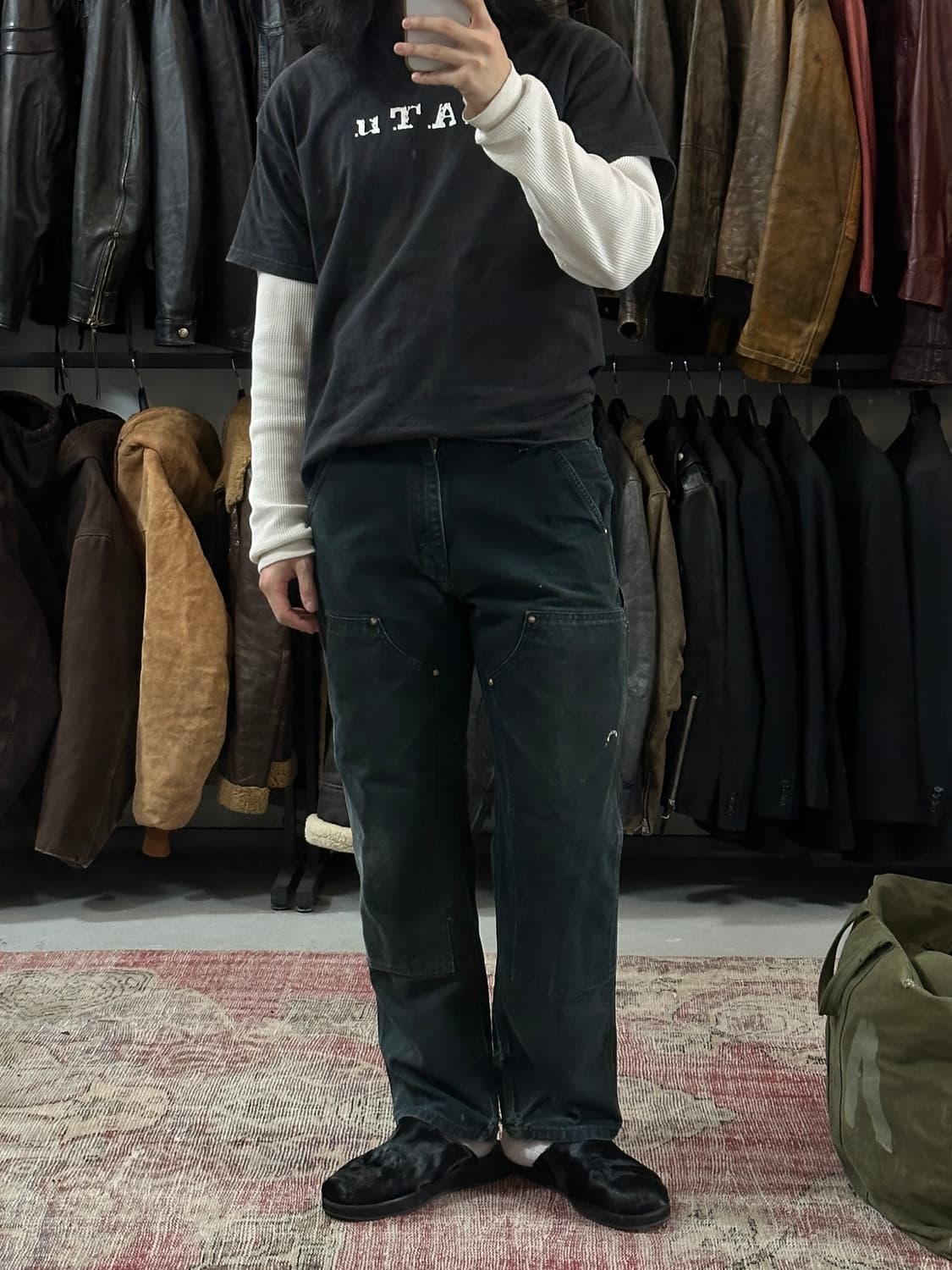 OG USA Made 칼하트 B01 더블니 블랙 칼하트 썩블니 워크팬츠 상품이미지2