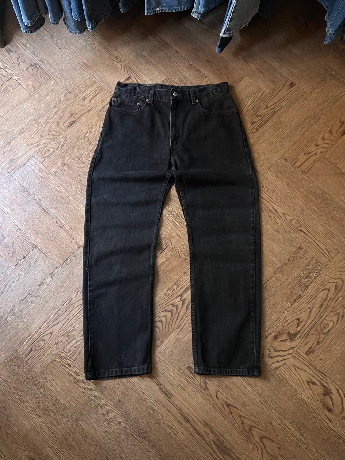 [34]00's 리바이스 USA 505 레귤러 스트레이트 흑청 데님 팬츠 상품이미지2