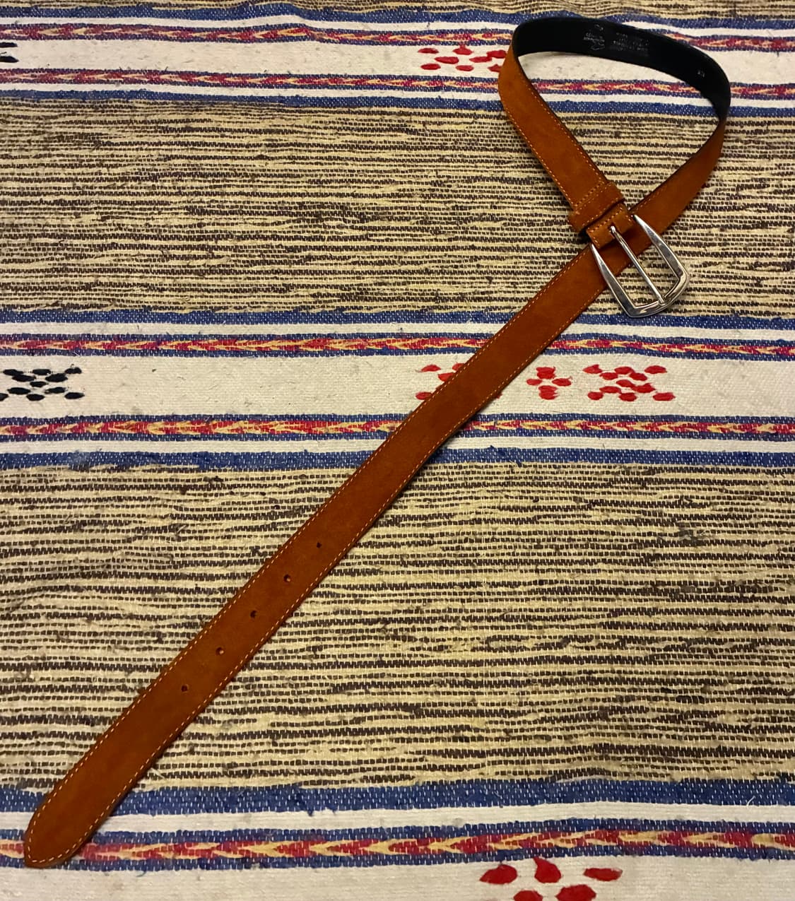 (30~33)Italy 베라펠레 이태리 레더 스웨이드 웨스턴벨트 브라운 상품이미지8