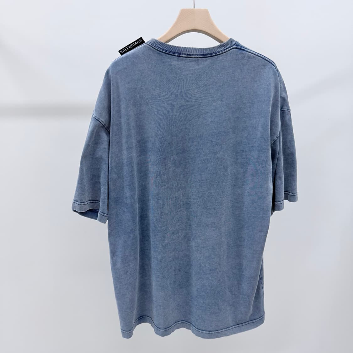 [S+급/M] 발렌시아가 워싱 반팔 티셔츠 블루 상품이미지4