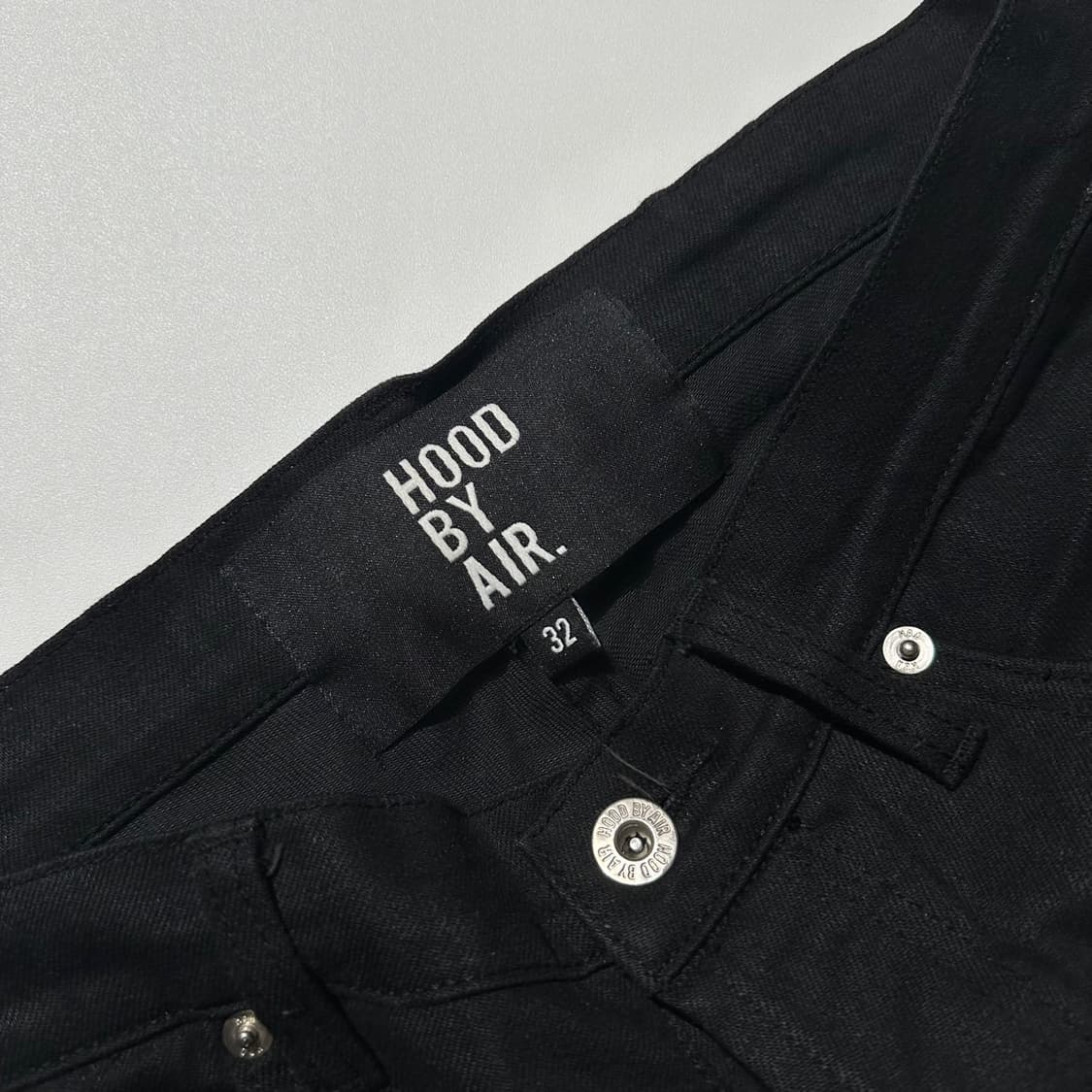 후드바이에어 HBA 시그니처 지퍼 배너 로고 데님 팬츠 상품이미지4