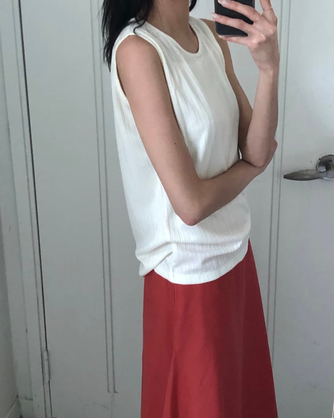 일본빈티지 아이보리 슬리브리스 상품이미지2