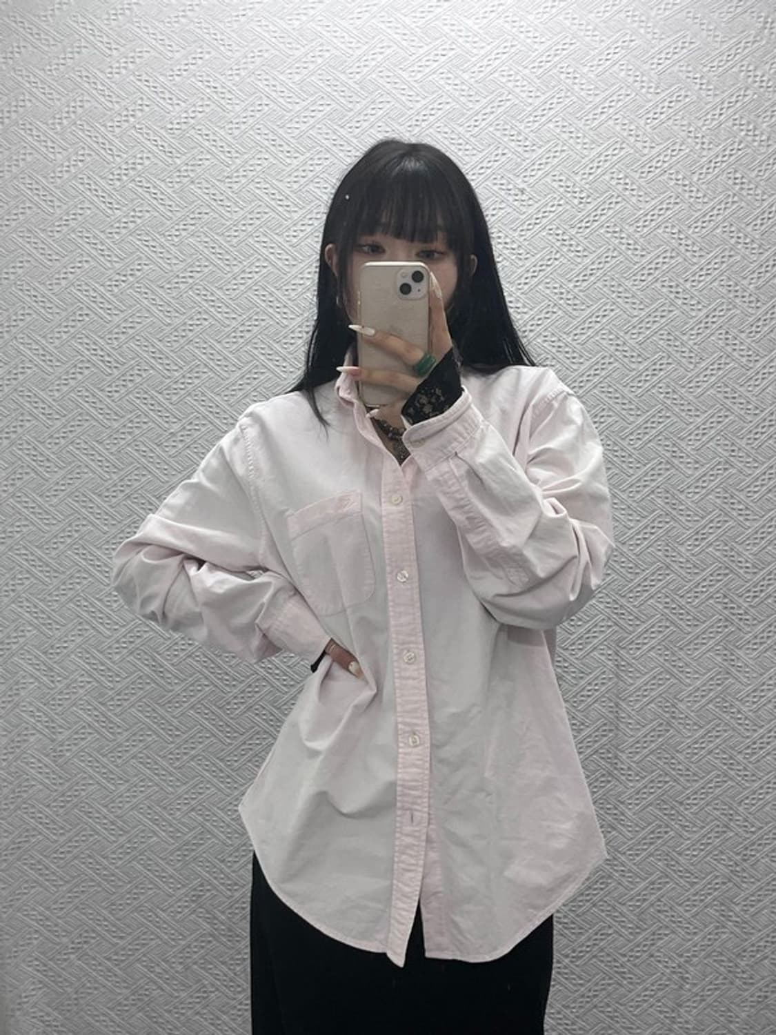 아베크롬비 여리 옥스포드 딸기우유 핑크 셔츠 XL C09385 상품이미지2