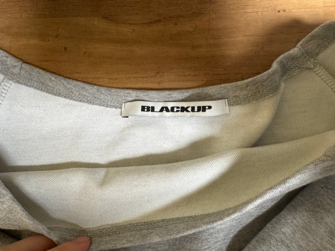 블랙업 오프숄더 맨투맨 그레이 상품이미지5