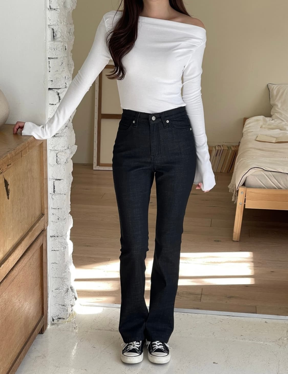 새상품) 편하고 핏이쁜 논페이드 롱부츠컷 청바지 26 상품이미지1