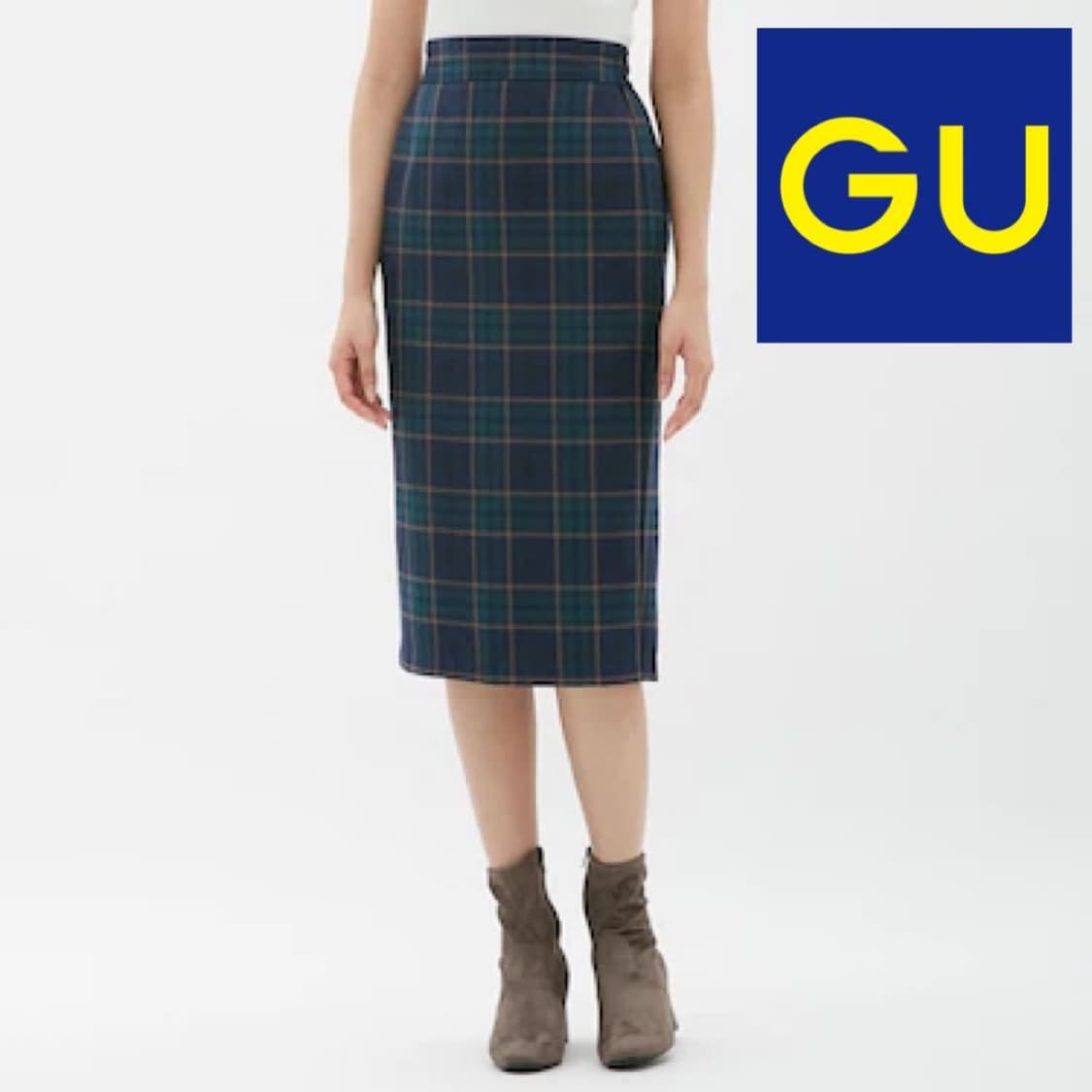 딥그린 타탄 체크 미디 스커트 상품이미지6