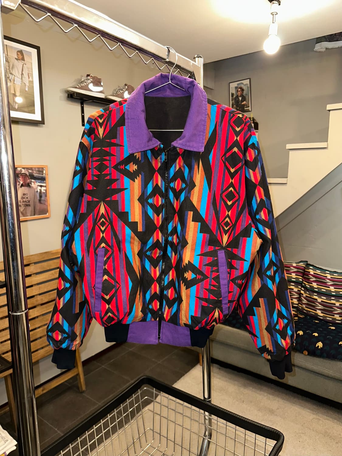 90’s American Aztec reversible jacket  상품이미지4