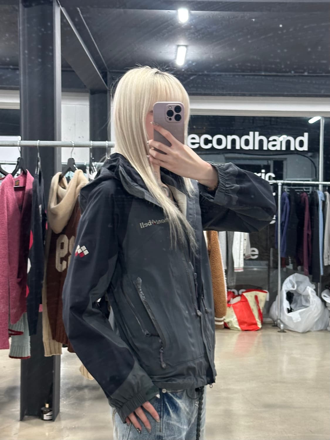 00‘s 고어텍스 몽벨 남성용 블랙 윈드브레이크 투웨이 자켓 상품이미지3