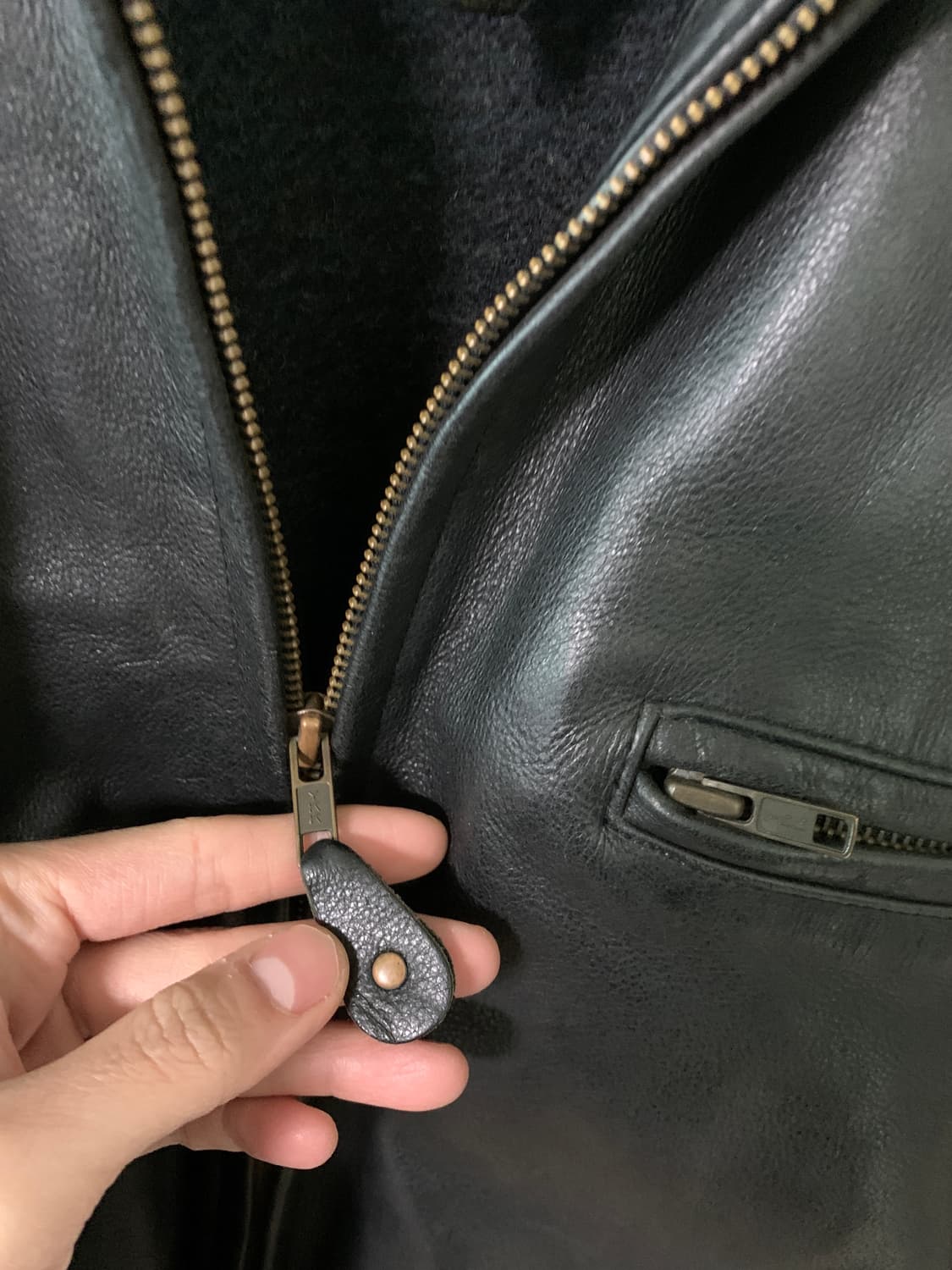 90s 올드 갭 레더 가죽 자켓 디트로이트 라이더 스타일 L 상품이미지5