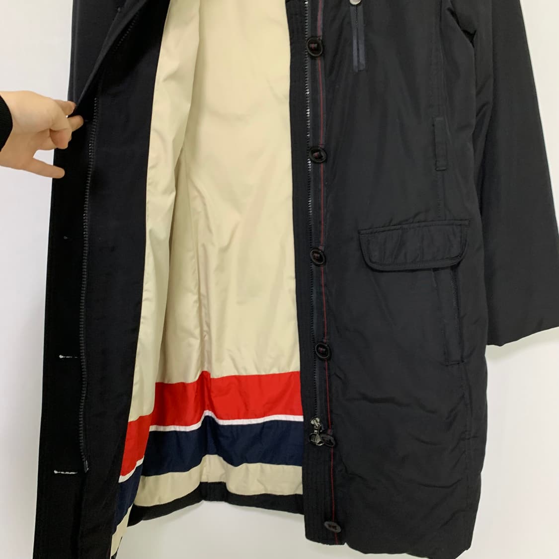 타미힐피거 빈티지 블랙 롱 버튼 패딩 점퍼 자켓 여성 S 상품이미지8