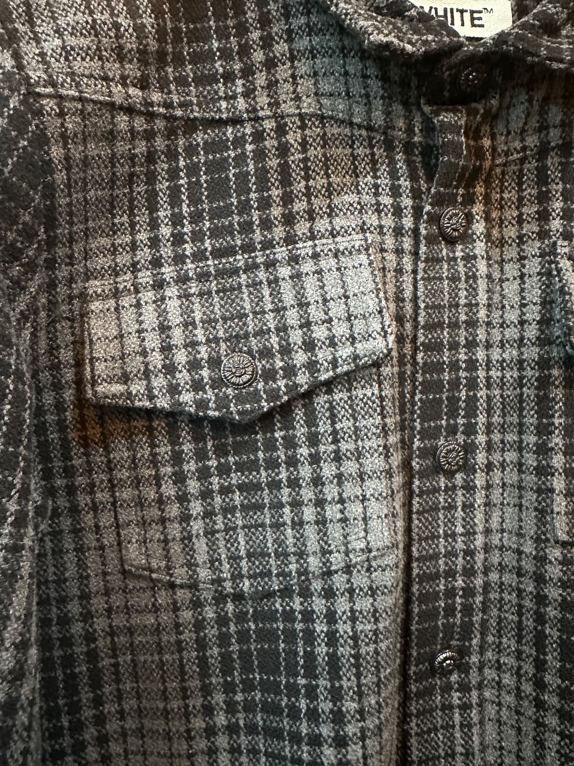 오프화이트 플란넬 체크 셔츠  상품이미지4