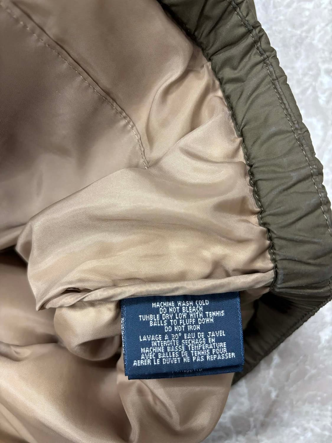 폴로 랄프로렌 카키 브라운 덕다운 푸퍼 패딩 자켓 점퍼(XL) 상품이미지4