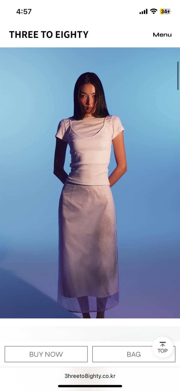 쓰리투에이티 프린티드 오간자 스커트 새상품 상품이미지2