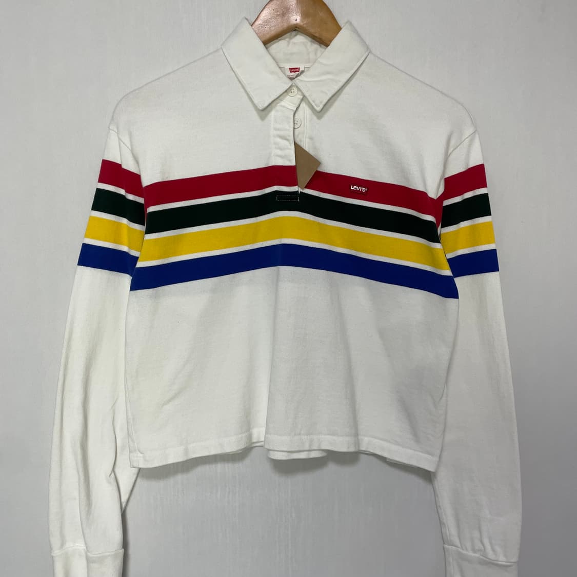 리바이스 아이보리 멀티 스트라이프 크롭티 빈티지 XS 상품이미지2