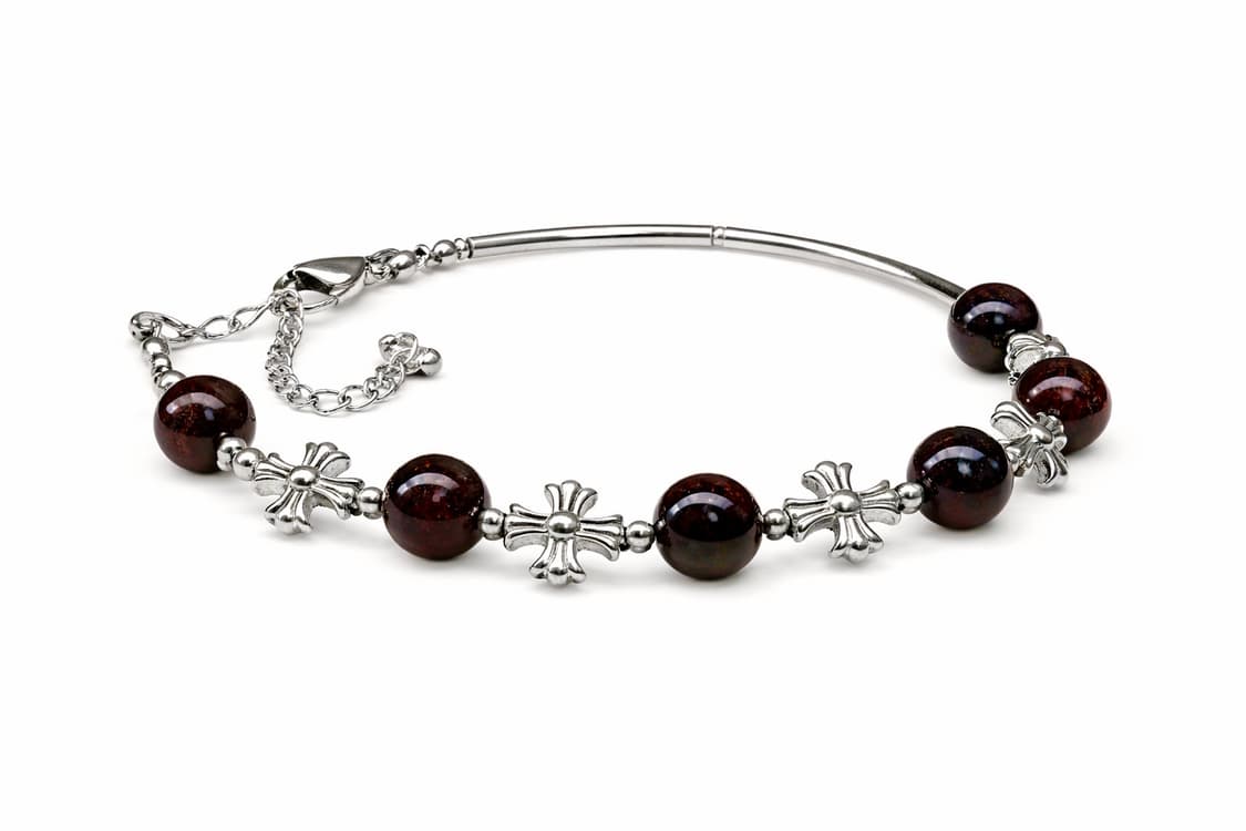 천연석 가넷 써지컬 크롬십자가 원석팔찌 상품이미지3