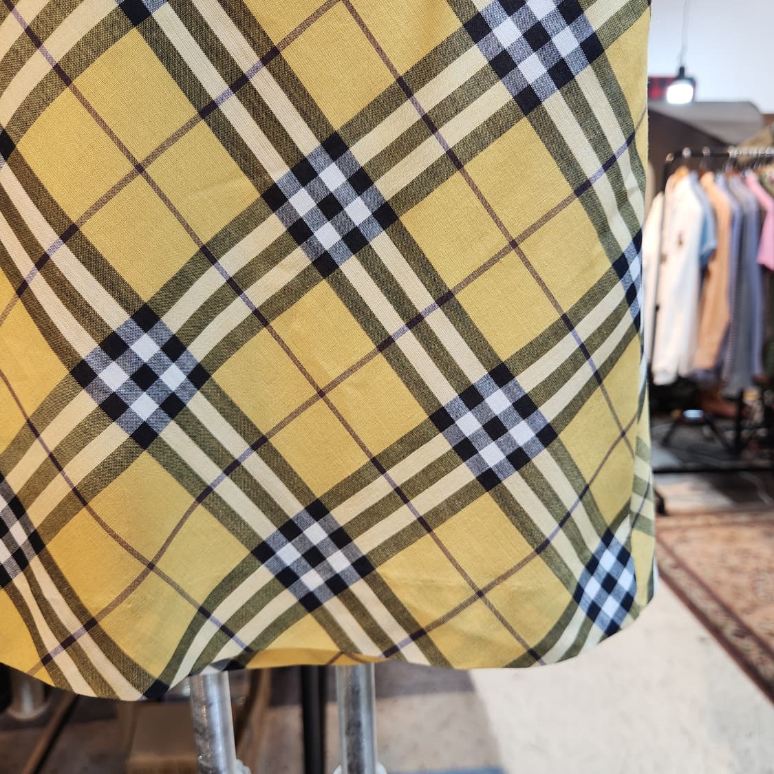 BURBERRY 버버리 블루라벨 옐로우 체크 스커트 상품이미지3