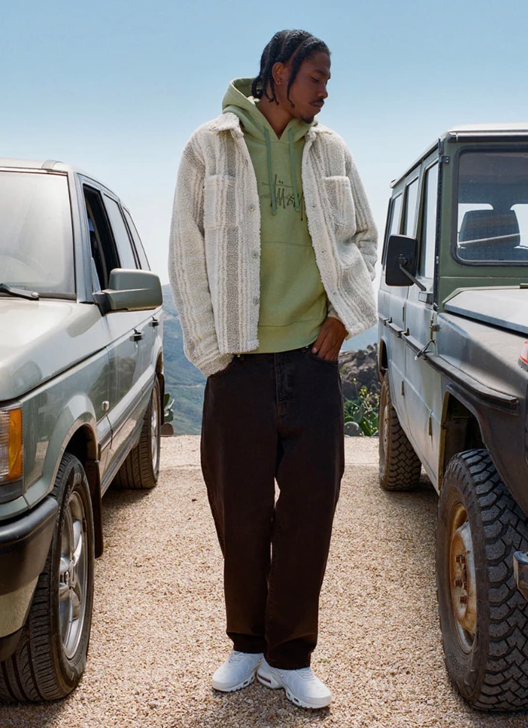 스투시 스트라이프 쉐르파 플리스 자켓 상품이미지1