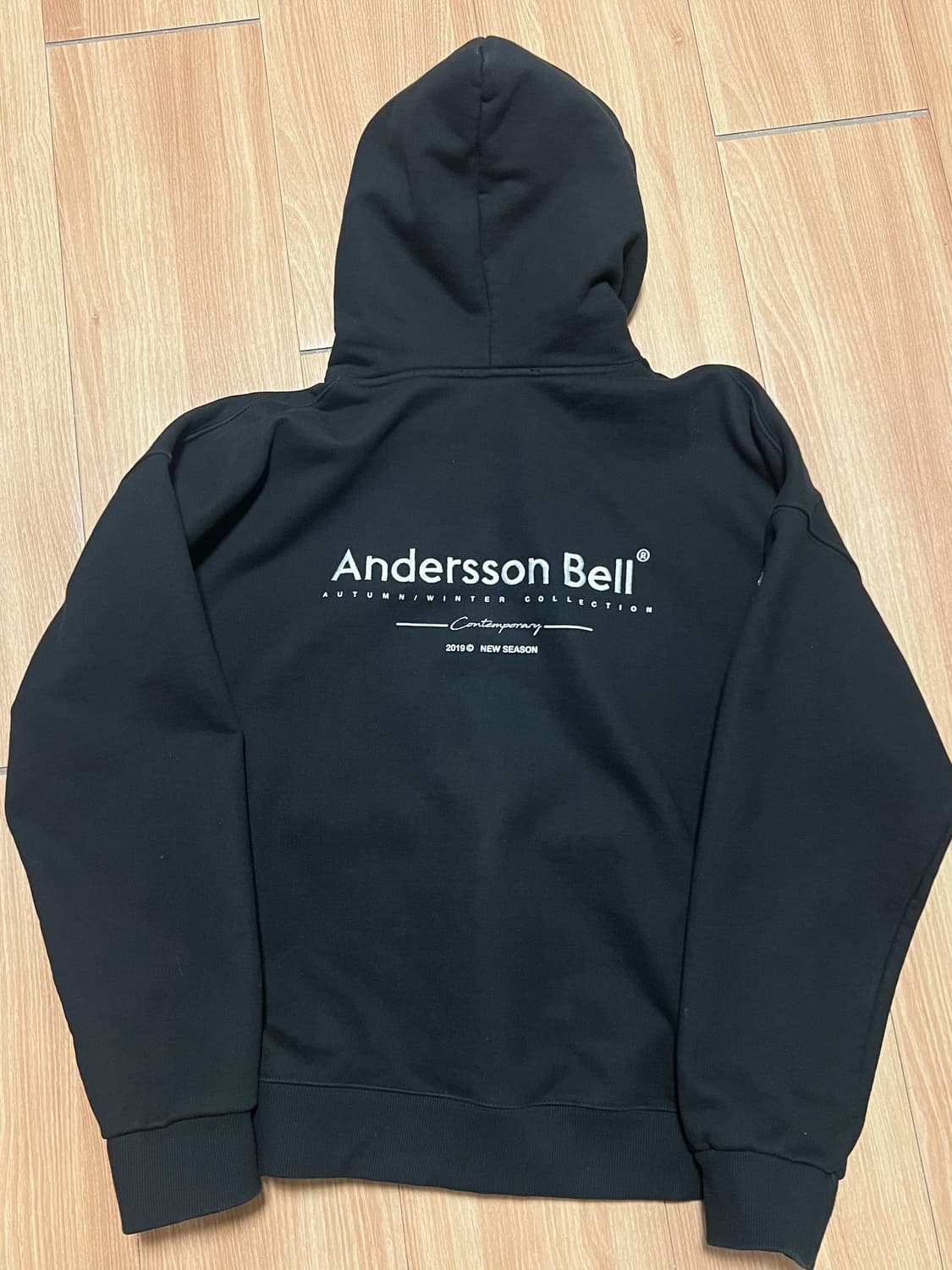 앤더슨벨 로고 후드티 블랙 xl 상품이미지1