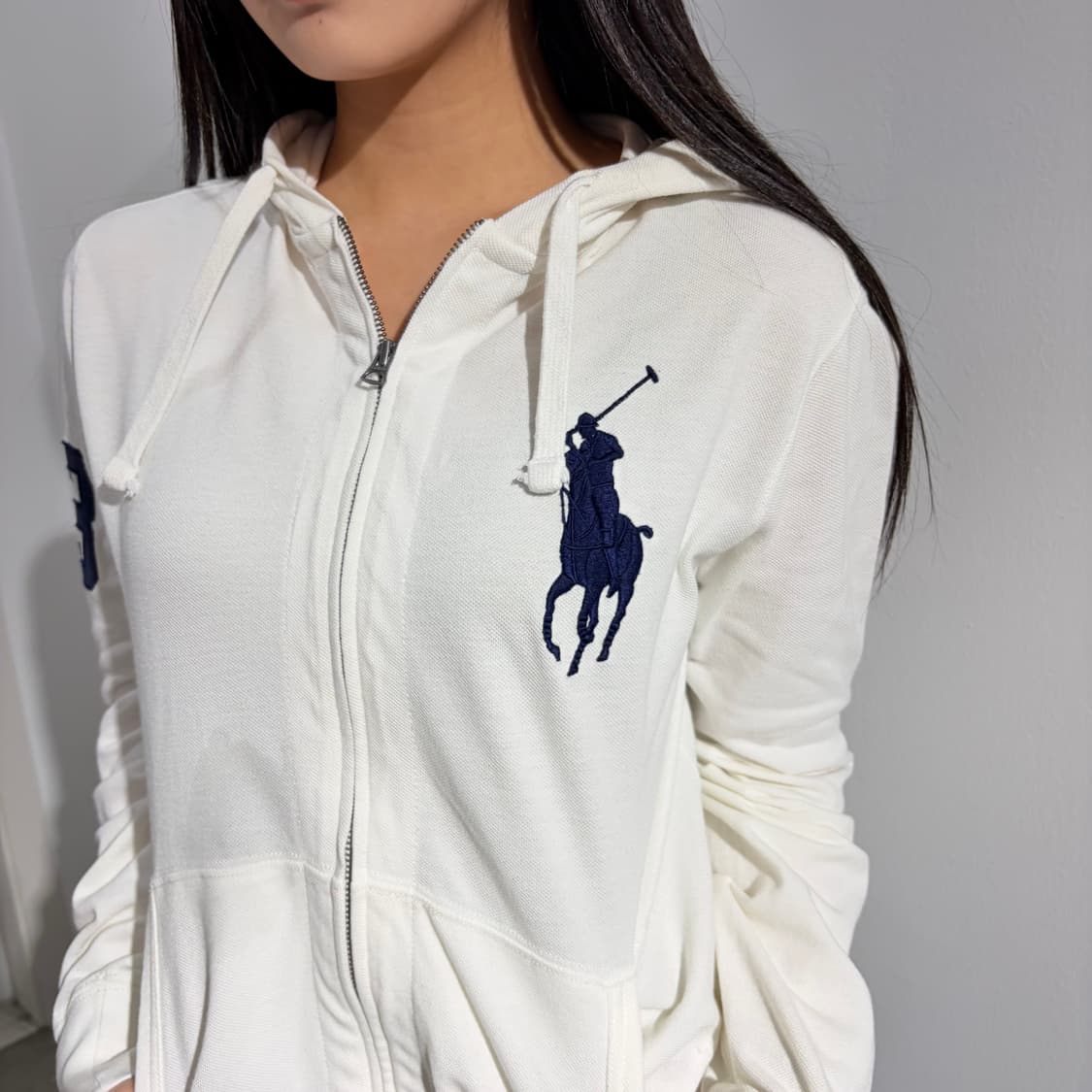 폴로 빅포니 화이트 흰색 후드집업 상품이미지2