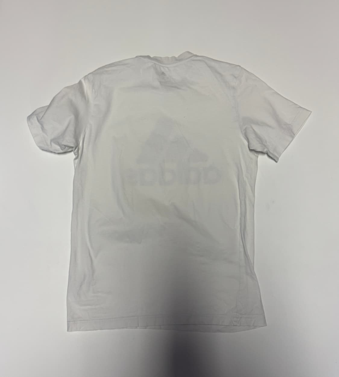 여성 아디다스 테이프 프린팅 빅 로고 반팔 티셔츠 S M 화이트 상품이미지2