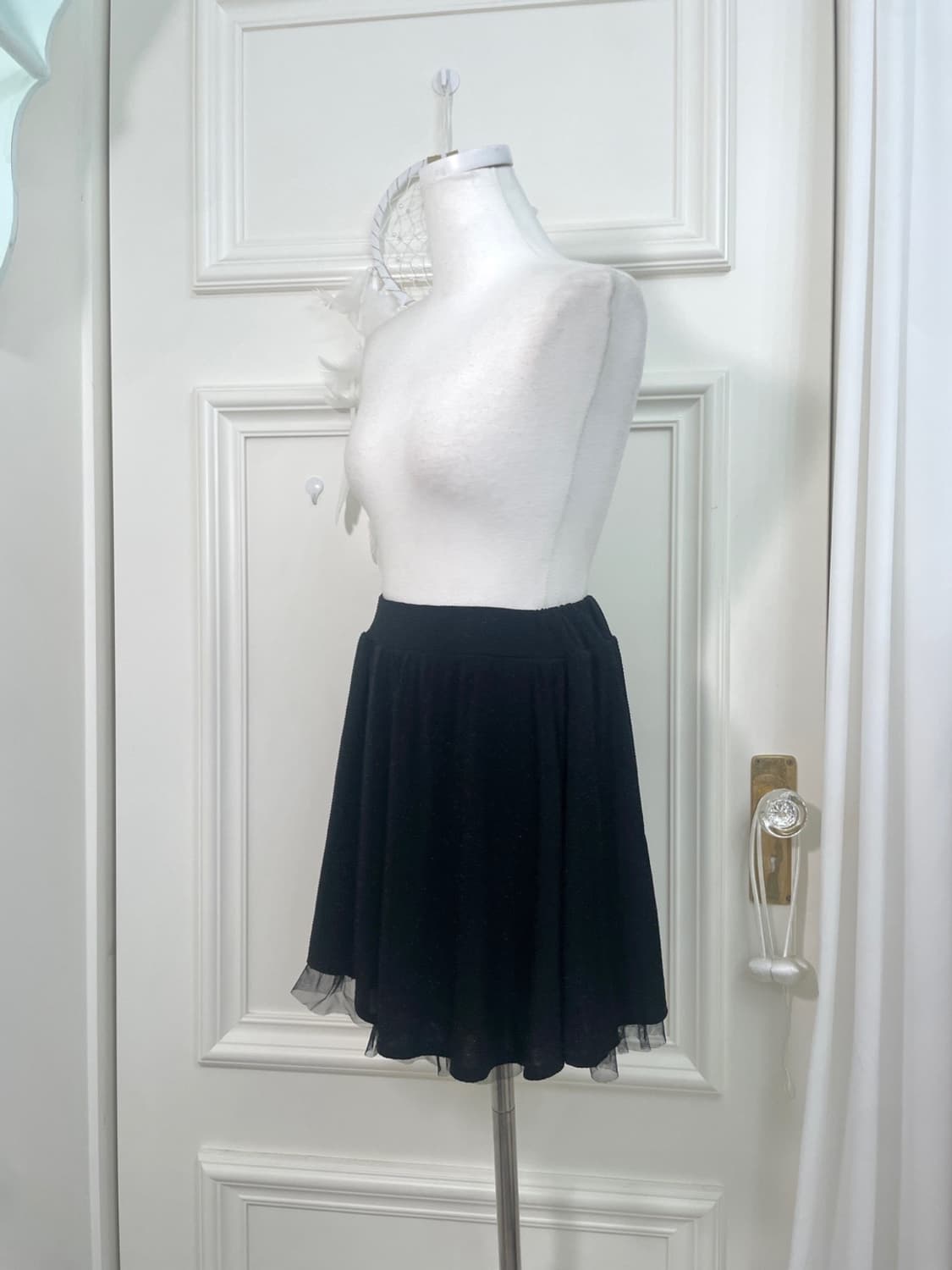 black tule glitter banding mini skirt 상품이미지2