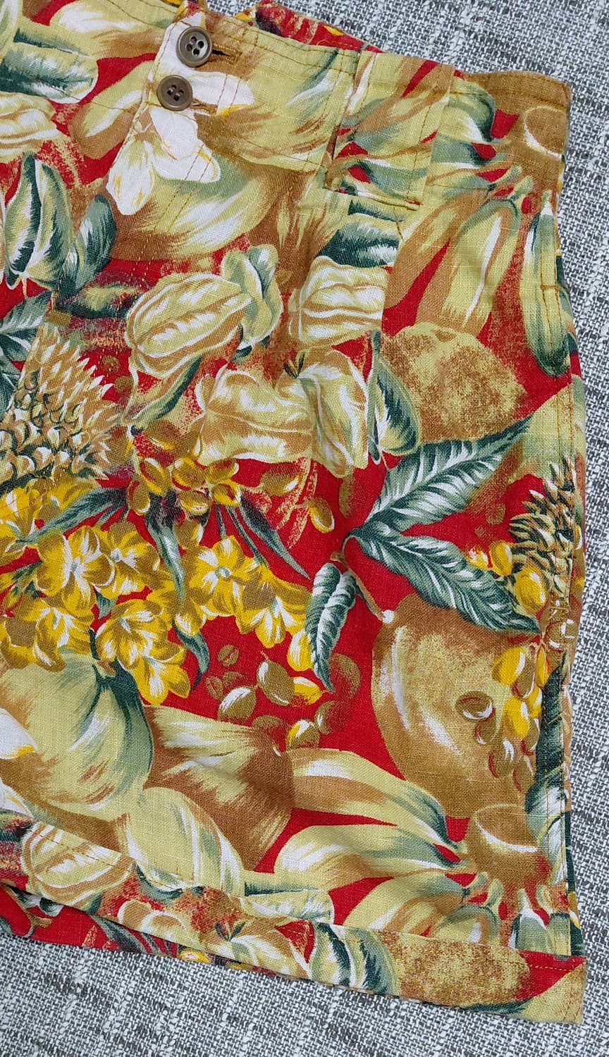 [린넨 100%/S] DGRRCE 보타니컬 트로피컬 하이웨이스트 쇼츠 상품이미지4