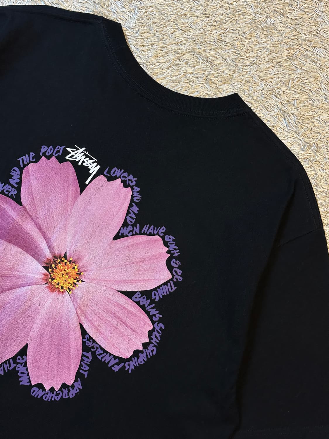 스투시 STUSSY 코스모스 반팔 티셔츠 블랙 상품이미지1
