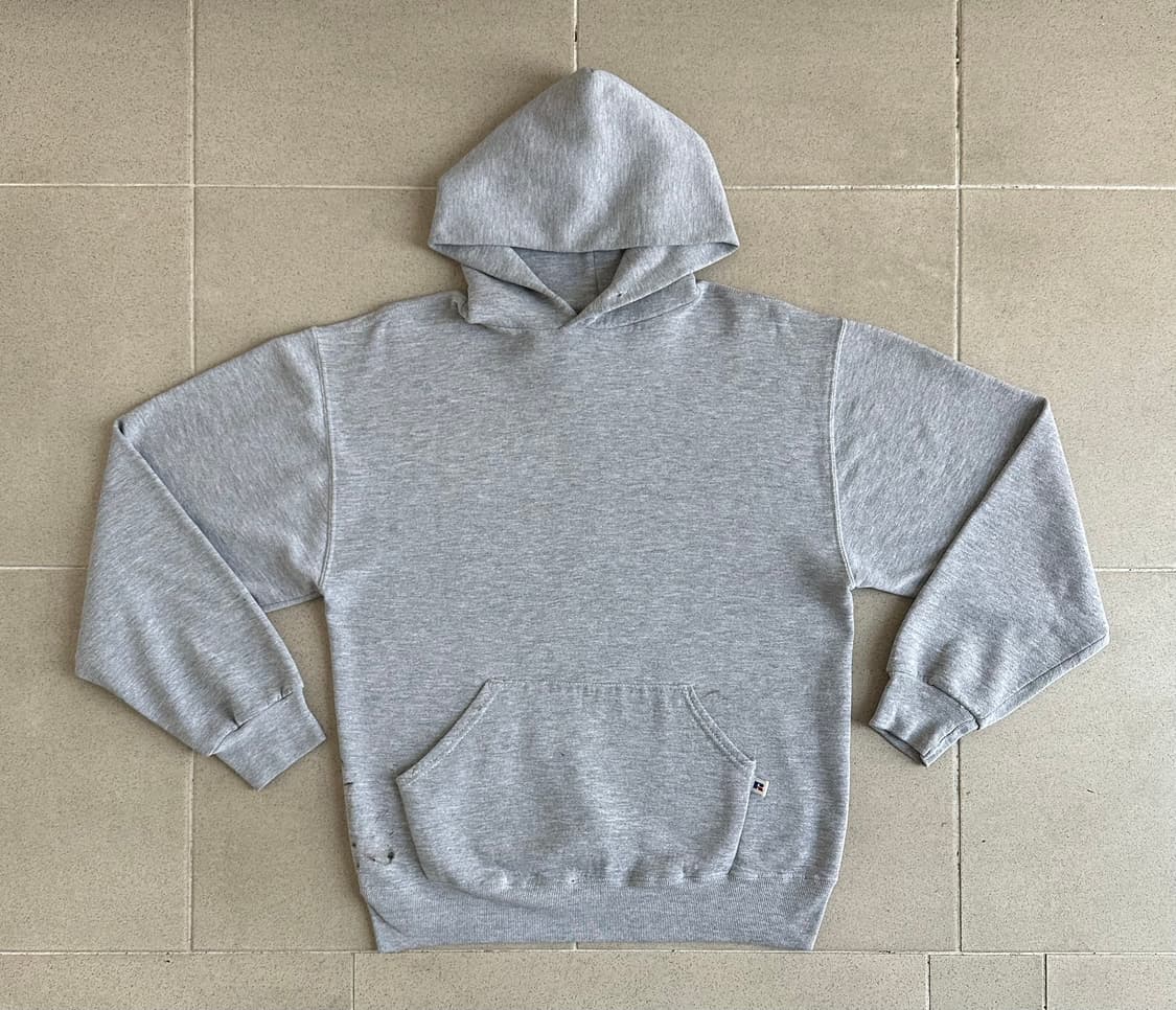 90s 빈티지 러셀 후드 그레이 M 페인팅 상품이미지1