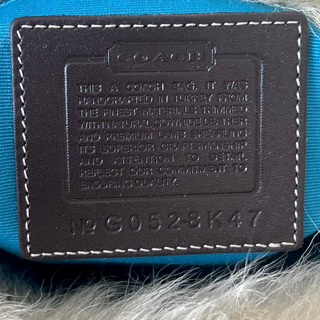 90s coach 시그니처 크림 퍼 트리밍 블루 스웨이드 소호 숄더백 상품이미지10