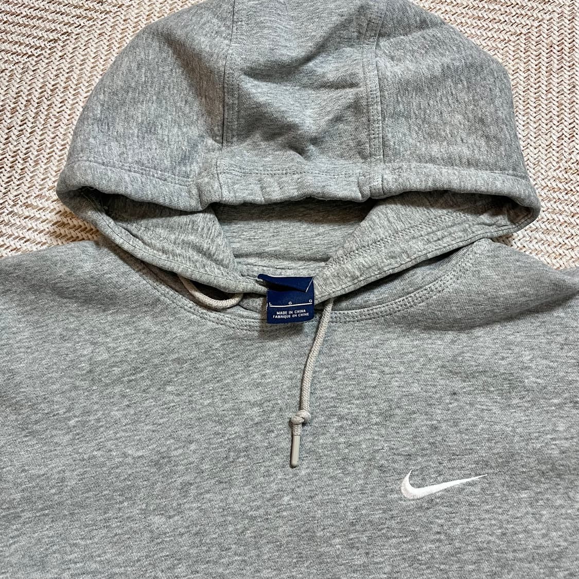 [정품] 나이키 그레이 화이트 스우시 기모 후드티 [ L ] 상품이미지3
