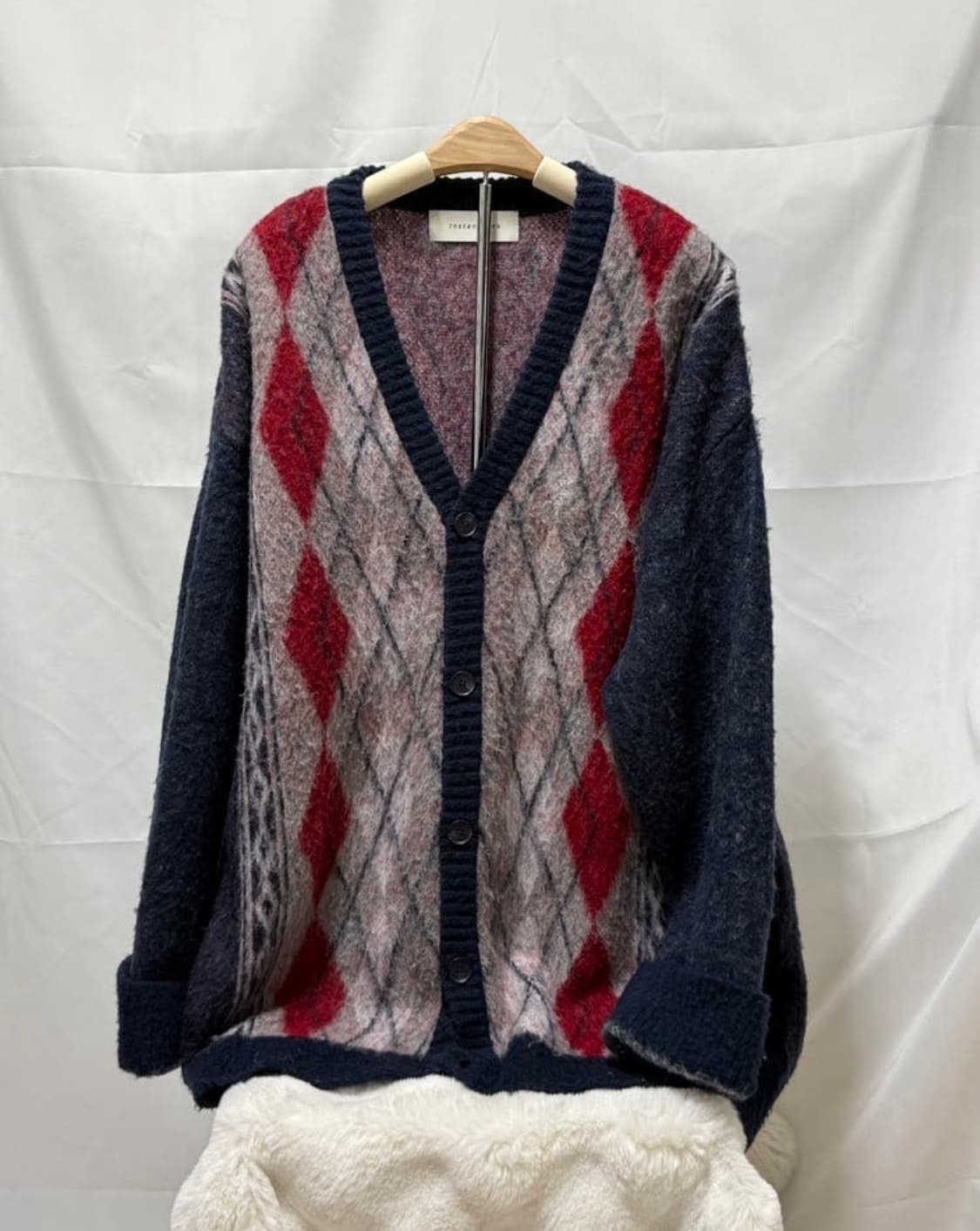 인스턴트펑크) 아가일 모헤어 니트 가디건 A급 상품이미지3