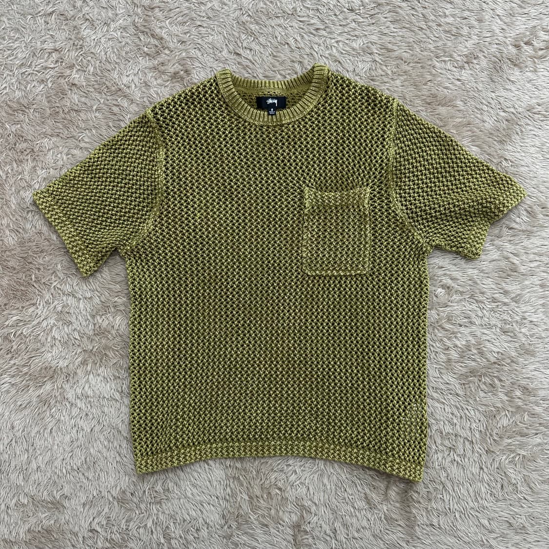 스투시 o’dyed mesh crew 메시크루 카키 상품이미지2