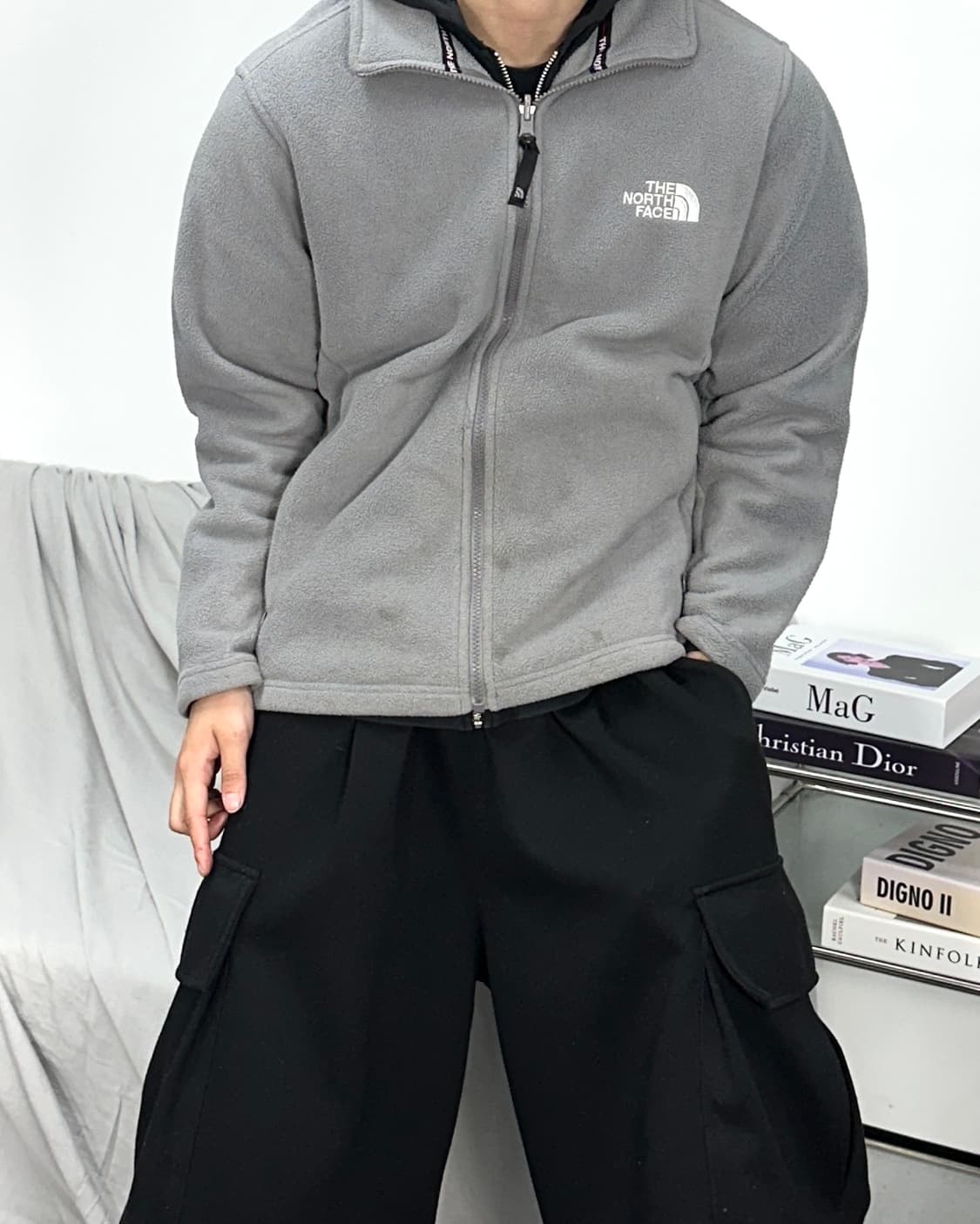 노스페이스 그레이 플리스 자켓 M 상품이미지2