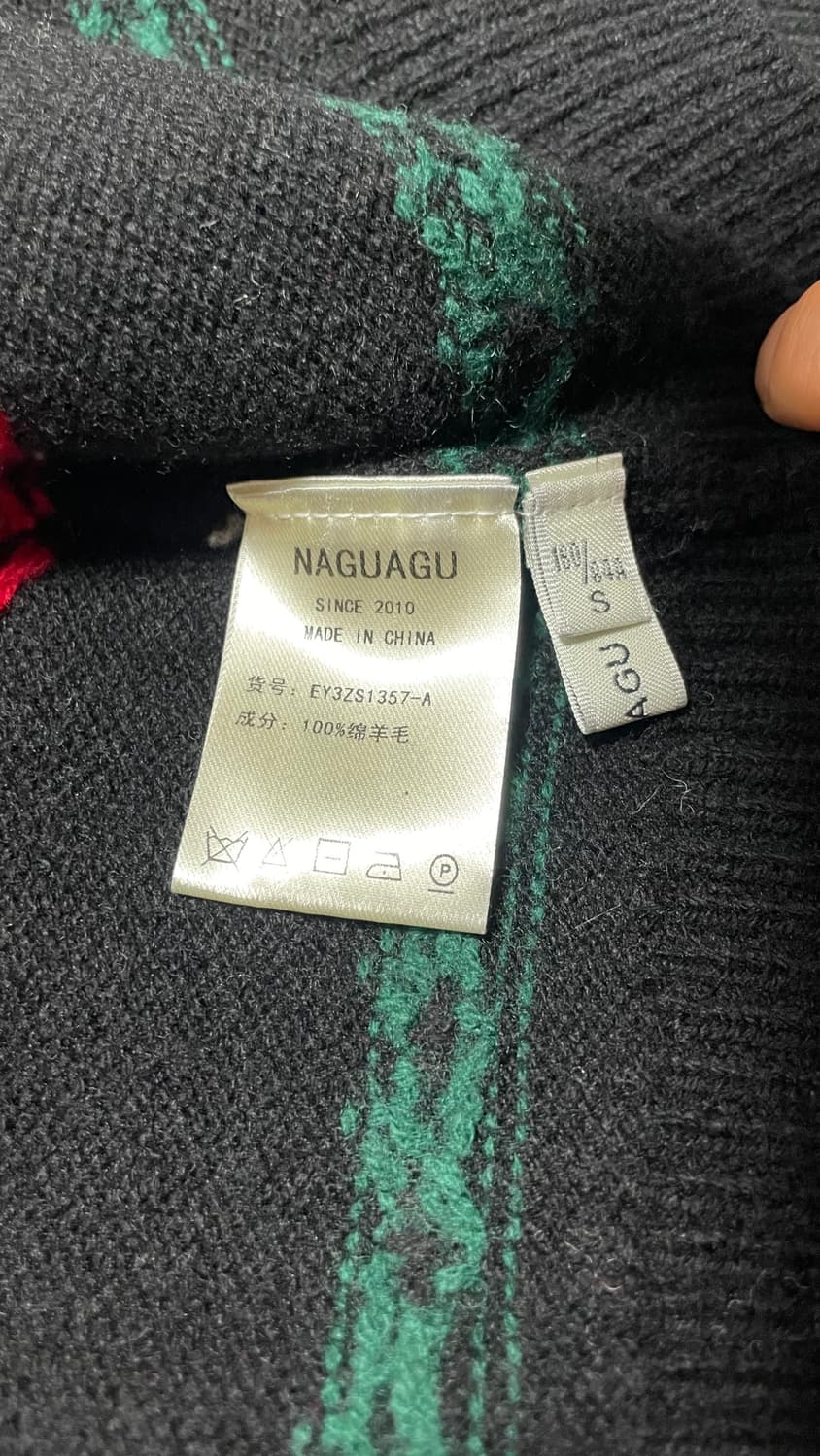 JPN 일본 빈티지 노르딕 페어아일 보헤미안 패턴 울 니트 가디건 스웨터 상품이미지7