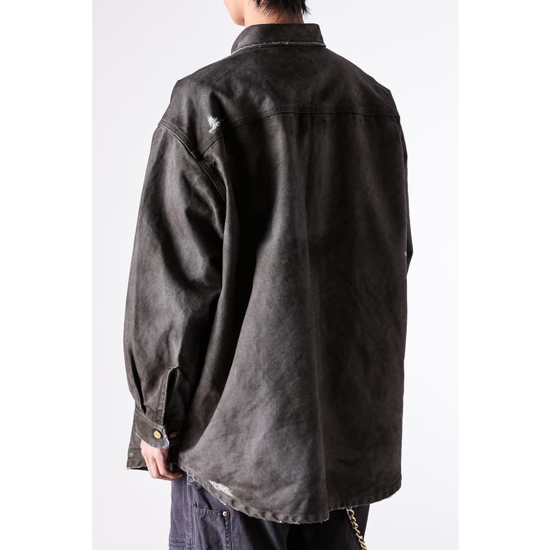 카미야 25SS 보로 덕 페인팅 셔츠 자켓 그레이 상품이미지7