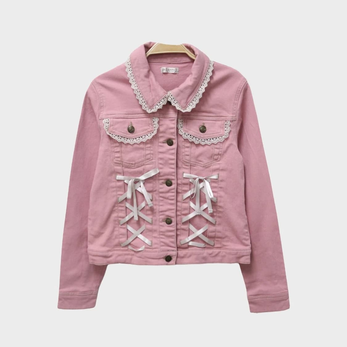 액시즈팜 딸기우유 리본코어 레이스 코튼 자켓 64635 상품이미지1