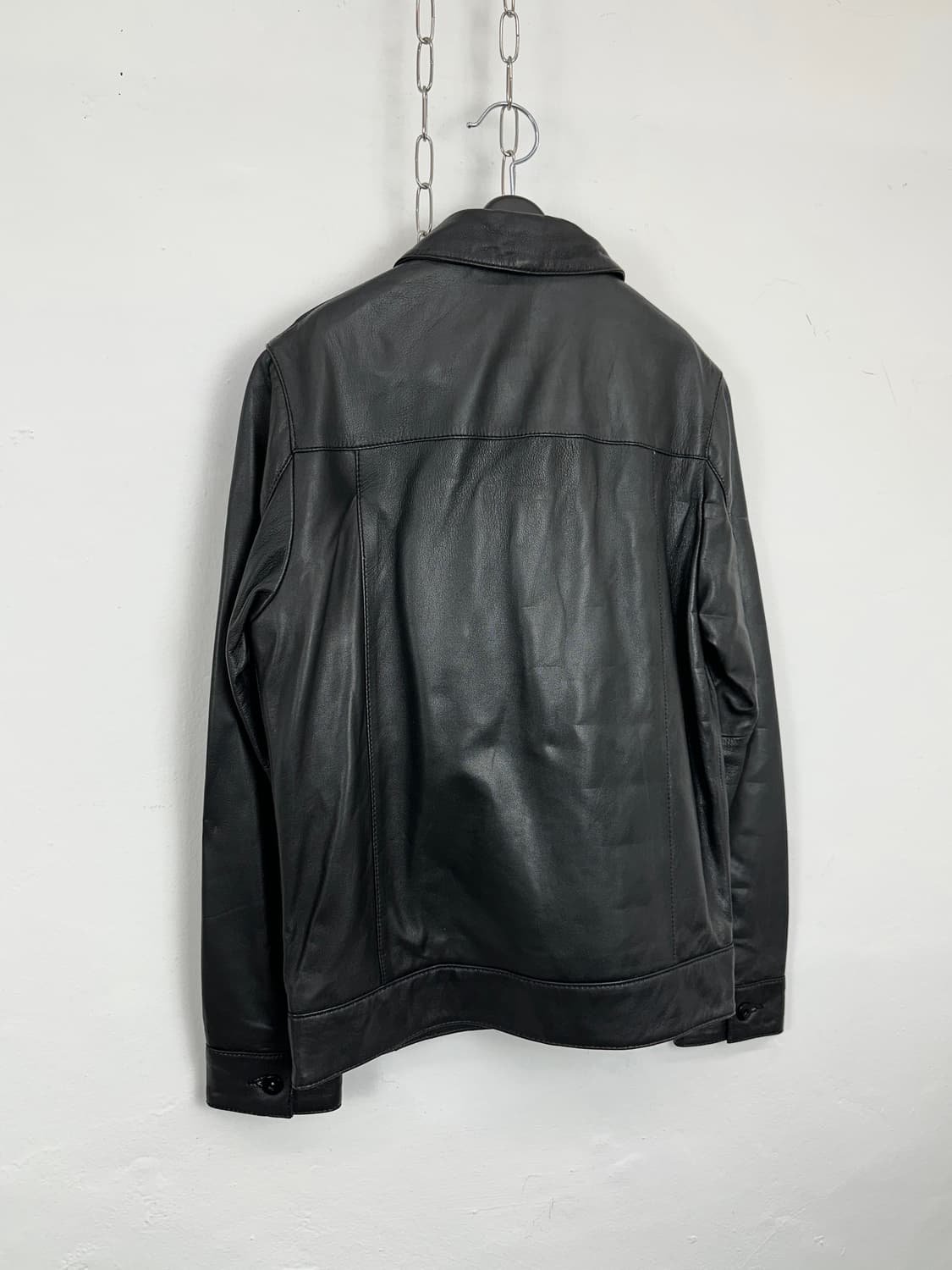 Zara Lambskin Leather Trucker Jacket 상품이미지8