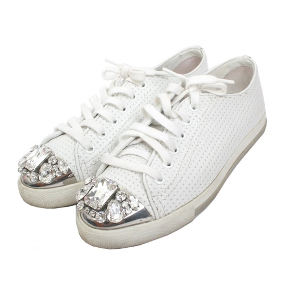 미우미우 화이트 크리스탈 스니커즈 (36) 상품이미지1