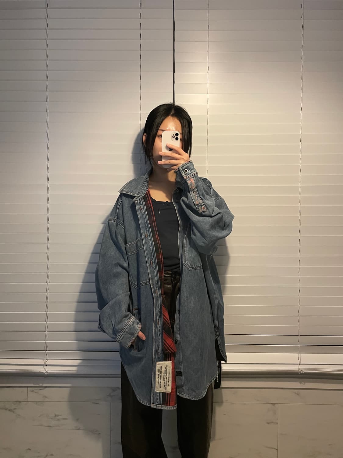 디젤 디스트로이드 레이어드 셔츠 자켓 상품이미지1