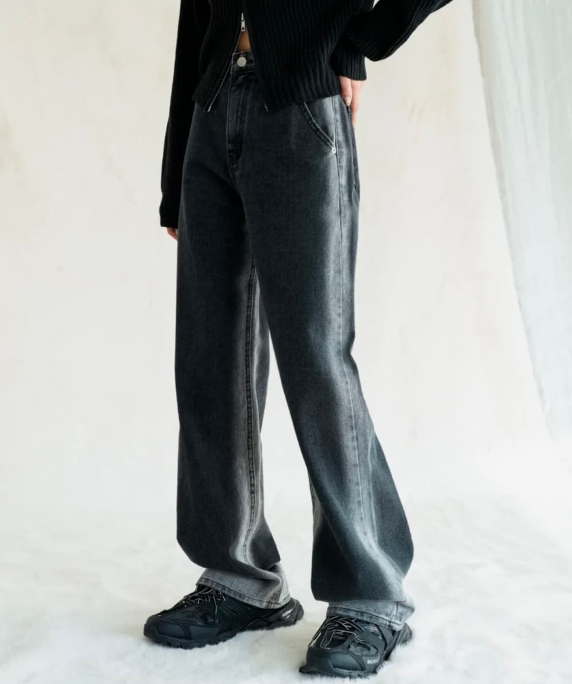 Side-line Wide Pants BLACK 상품이미지1