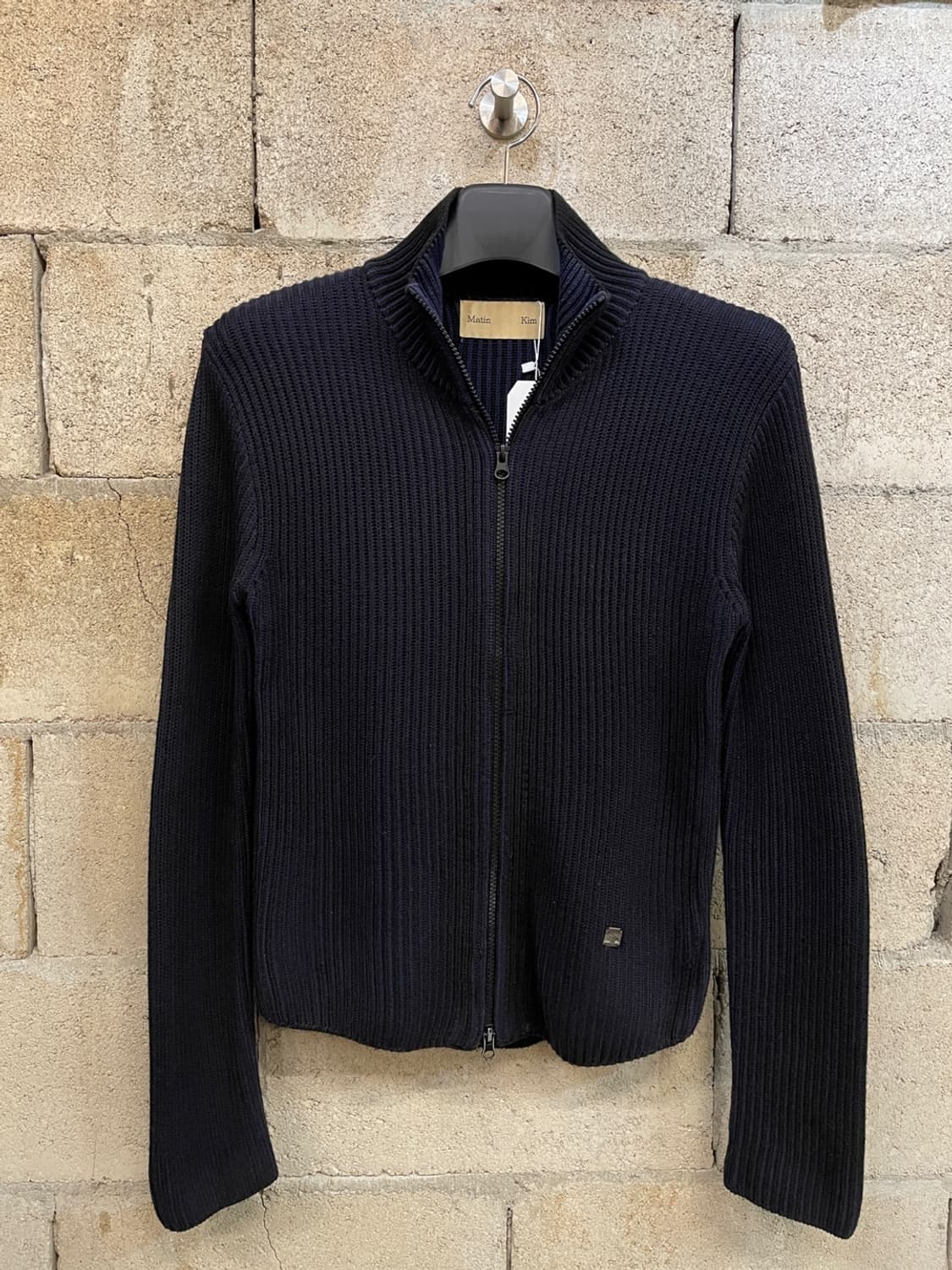 마뗑킴 하이넥 골지 니트집업 가디건  상품이미지1