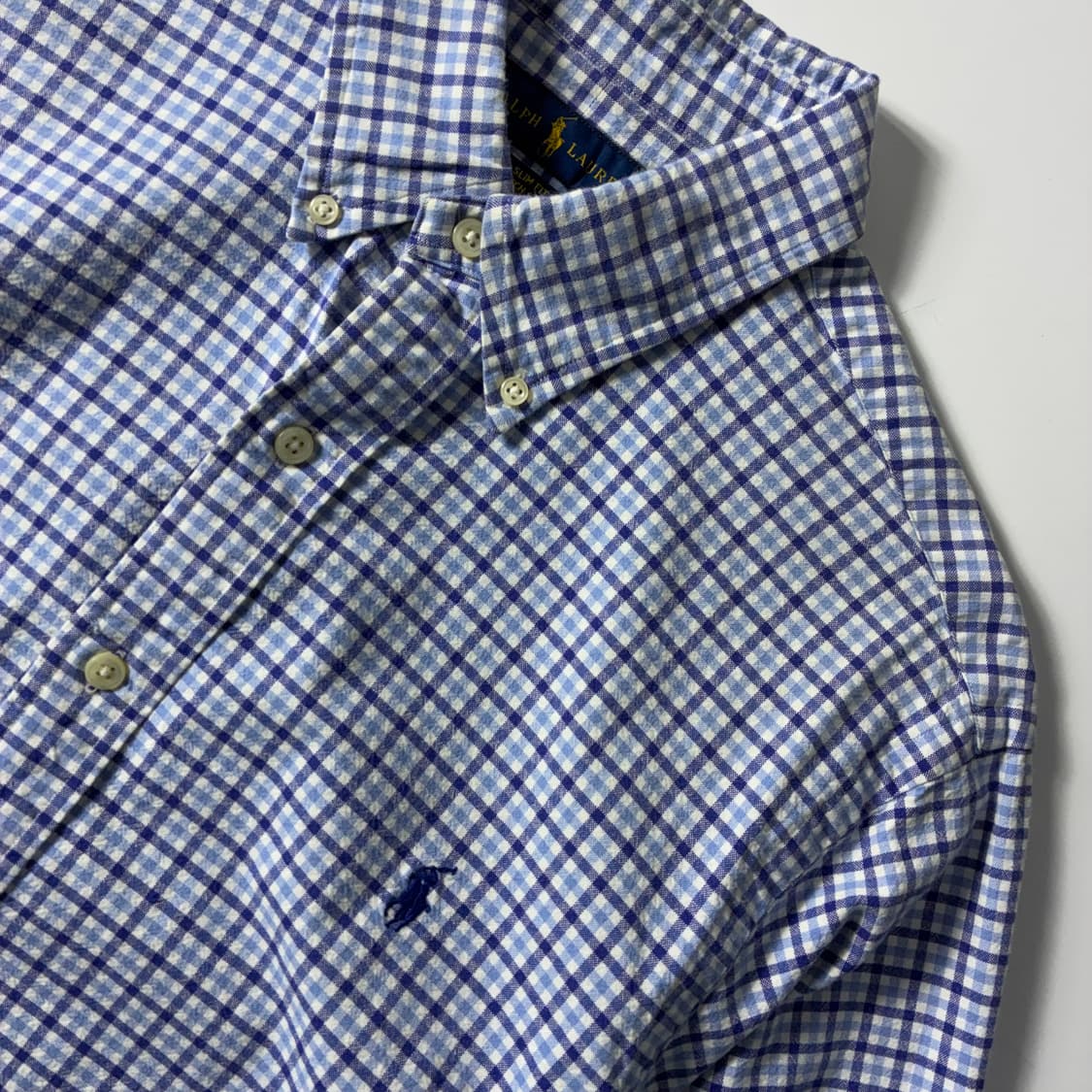 Polo  폴로 랄프로렌 자수 코튼 슬림핏 옥스퍼드 체크 셔츠  상품이미지3