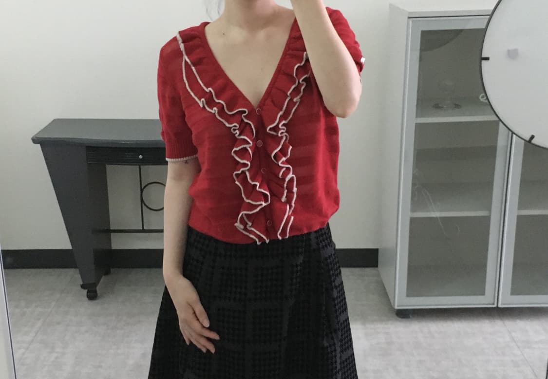 axes femme) ruffle cardigan 상품이미지3