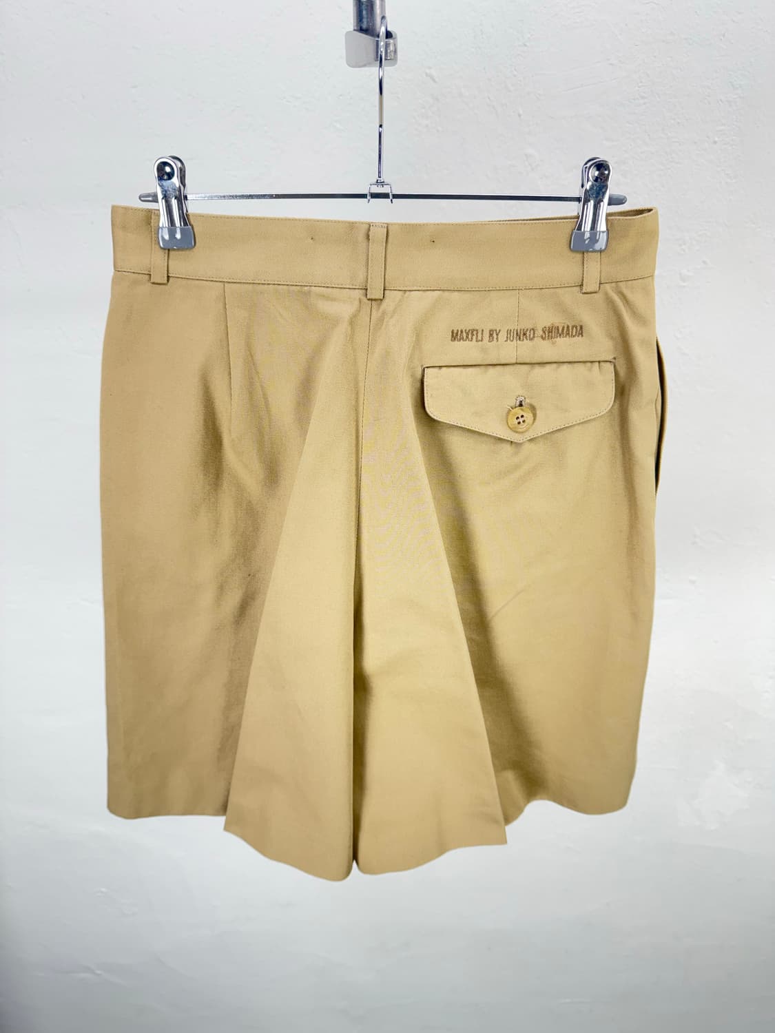 준코 시마다 막플리 브라운 더블 플릿 치노 쇼츠 상품이미지4